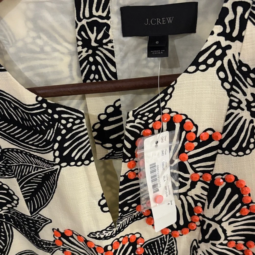 J. Crew Black and Orange Floral Tank Top - Picture 3 of 4